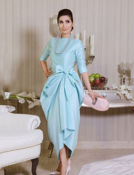 Elegant Boat Neck Half Sleeves Prom Dresses 2019 Newest Hi Low Sky Blue Women Satin Party Dress Gowns Arabia Dubai Dress Robe de soiree
Elegant Boat Neck Half Sleeves Prom Dresses 2019 Newest Hi Low Sky Blue Women Satin Party Dress Gowns Arabia Dubai Dress Robe de soiree