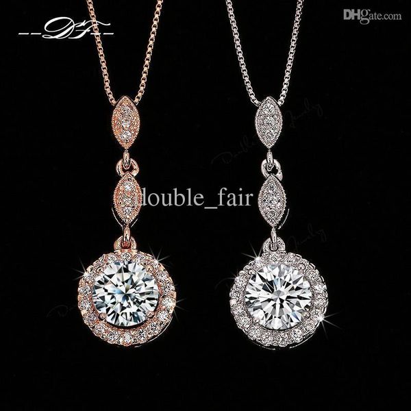 Vintage CZ Diamond Necklace Micro Pave 18K Rose Gold/Platinum Plated Necklace & pendants Crystal Wedding Jewelry For Women DFN428 / DFN429
Vintage CZ Diamond Necklace Micro Pave 18K Rose Gold/Platinum Plated Necklace & pendants Crystal Wedding Jewelry For Women DFN428 / DFN429