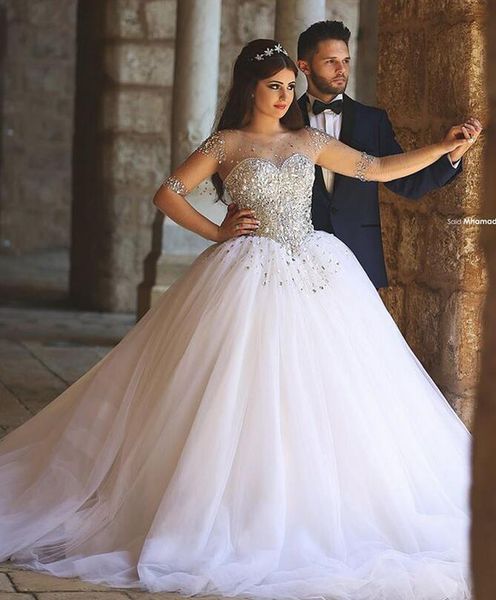 wedding dresses luxury crystal bridal gowns beads sheer long sleeves wedding dress crystals backless floor length tulle bd019, White
wedding dresses luxury crystal bridal gowns beads sheer long sleeves wedding dress crystals backless floor length tulle bd019, White
