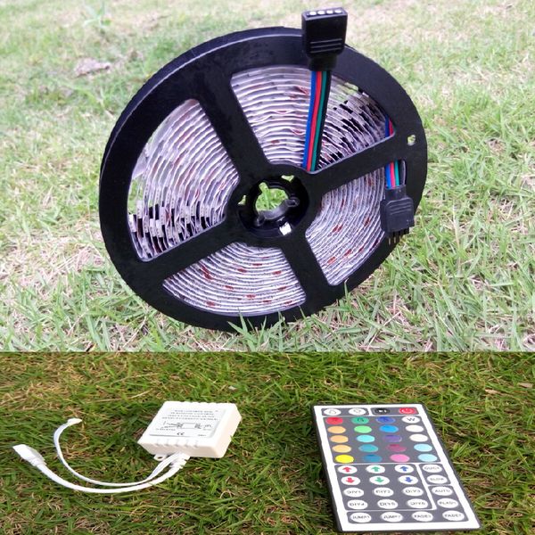 dc 12v 5050 smd rgb led flexible strip light 5m 60leds/m 300leds per roll non-waterproof decorative reel tape + 44 keys remote controller
dc 12v 5050 smd rgb led flexible strip light 5m 60leds/m 300leds per roll non-waterproof decorative reel tape + 44 keys remote controller