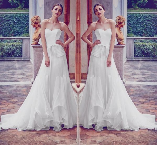simple design chiffon a line wedding dresses 2017 summer sweetheart ruffles beach bridal gowns backless sweep train wedding dresses, White
simple design chiffon a line wedding dresses 2017 summer sweetheart ruffles beach bridal gowns backless sweep train wedding dresses, White