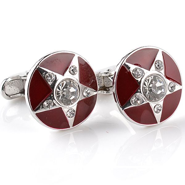 mens fashion round star luxury cufflinks crystal red enamel pentagram men's fashion jewelry french shirt cuff links accessories 6, Silver
mens fashion round star luxury cufflinks crystal red enamel pentagram men's fashion jewelry french shirt cuff links accessories 6, Silver