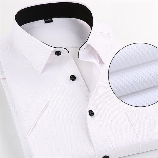 wholesale-cotton short sleeve men dress shirt summer new striped solid color chemise homme turn-down collar single breasted shirt men, White;black
wholesale-cotton short sleeve men dress shirt summer new striped solid color chemise homme turn-down collar single breasted shirt men, White;black
