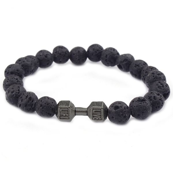 new fashion volcanic rock stone beaded bracelets dumbbell charm bracelets womens mens couple jewelry ing, Black
new fashion volcanic rock stone beaded bracelets dumbbell charm bracelets womens mens couple jewelry ing, Black