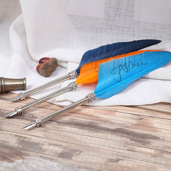 antique quill goose multicolor feather dip pen fountain pens for writing painting wedding gift
antique quill goose multicolor feather dip pen fountain pens for writing painting wedding gift