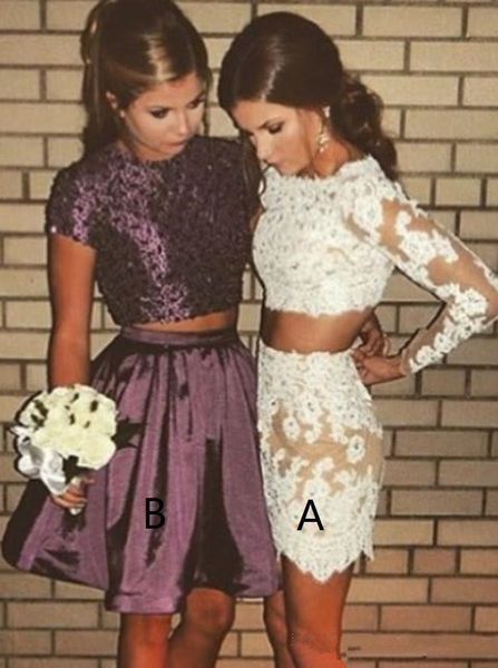 2 pieces mini cocktail dresses new stunning beads lace short girls party gowns vestidos de coctel custom size, Black
2 pieces mini cocktail dresses new stunning beads lace short girls party gowns vestidos de coctel custom size, Black