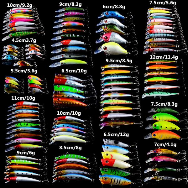 113pcs/lot artificial fishing lures hard bait mixed 16 models minnow pencil popper crankbait lifelike fish lure
113pcs/lot artificial fishing lures hard bait mixed 16 models minnow pencil popper crankbait lifelike fish lure