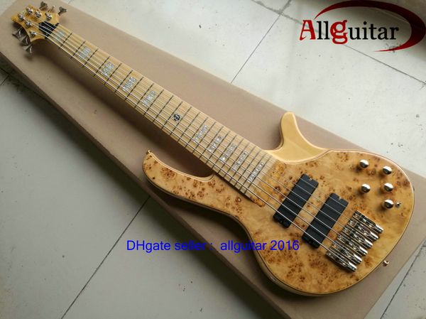 6 strings bass guitar quilted maple natural wood active pickups chinese made
6 strings bass guitar quilted maple natural wood active pickups chinese made