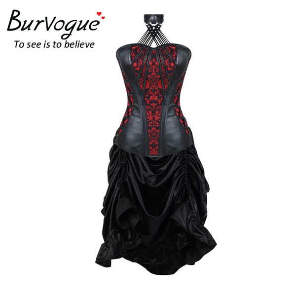 wholesale-burvogue women steampunk gothic style corsetlet waist training embroidery corset dress bustiers overbust corsetlet dress, Black;white
wholesale-burvogue women steampunk gothic style corsetlet waist training embroidery corset dress bustiers overbust corsetlet dress, Black;white