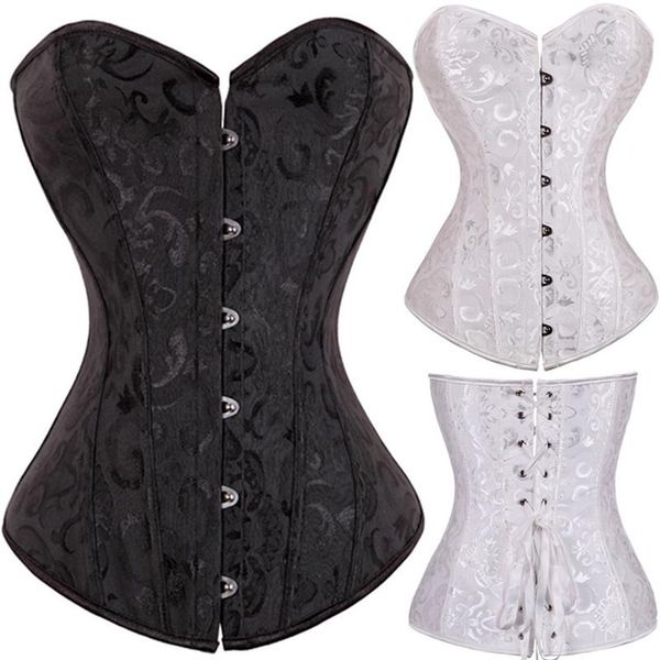 white floral tapestry brocade corset lace back with thong lingerie wholesale retail wedding corset 8148, Black;white
white floral tapestry brocade corset lace back with thong lingerie wholesale retail wedding corset 8148, Black;white