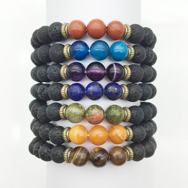 7 Chakra Lava Stone Mala Essential Oil Diffuser Protection Energy Healing Stretch Agate Crystal Bracelet Men Women Christmas Gift B916S
7 Chakra Lava Stone Mala Essential Oil Diffuser Protection Energy Healing Stretch Agate Crystal Bracelet Men Women Christmas Gift B916S
