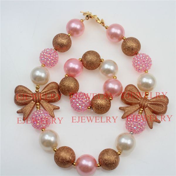 pink rhinestone beads gold bowknot wrinkle chunky kids necklace girl chunky necklace&bracelet setcb802, Silver
pink rhinestone beads gold bowknot wrinkle chunky kids necklace girl chunky necklace&bracelet setcb802, Silver