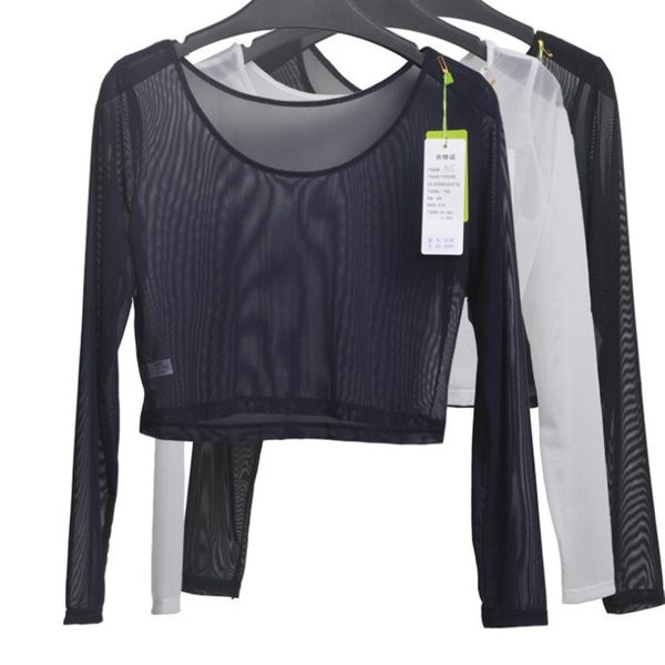 wholesale- semi-transparent slim short mesh crop girl long single mesh t-shirts tees sleeve layer women hpbxn, Black
wholesale- semi-transparent slim short mesh crop girl long single mesh t-shirts tees sleeve layer women hpbxn, Black