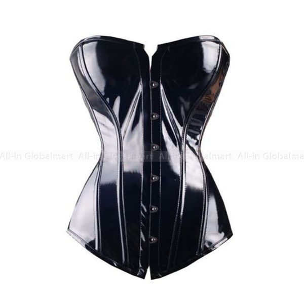 wholesale-black corset and bustiers faux leather corset overbust waist training lace up boned burlesque costumes slimming tyq, Black;white
wholesale-black corset and bustiers faux leather corset overbust waist training lace up boned burlesque costumes slimming tyq, Black;white