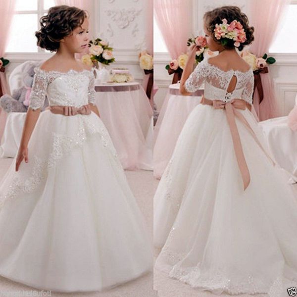 2017 communion pageant dresses white bateau organza lace flower girl dresses lace up birthday children girl pageant gown princess gowns, White;blue
2017 communion pageant dresses white bateau organza lace flower girl dresses lace up birthday children girl pageant gown princess gowns, White;blue