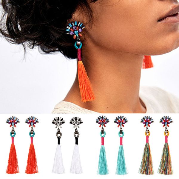 2017 new european and american fashion temperament bride earrings contracted handmade colorful long tassel diamond dangle wedding earrings
2017 new european and american fashion temperament bride earrings contracted handmade colorful long tassel diamond dangle wedding earrings