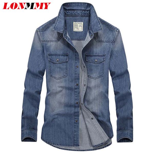 wholesale- lonmmy -3xl jeans mens shirts cotton denim shirt men long-sleeved camisa social 2016 new multi-pocket, White;black
wholesale- lonmmy -3xl jeans mens shirts cotton denim shirt men long-sleeved camisa social 2016 new multi-pocket, White;black
