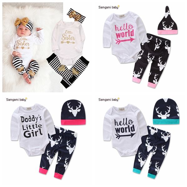 2016 xmas baby girls boys christmas clothes long sleeve romper pant hat headband 3pcs toddler kids clothing set in stock, White
2016 xmas baby girls boys christmas clothes long sleeve romper pant hat headband 3pcs toddler kids clothing set in stock, White