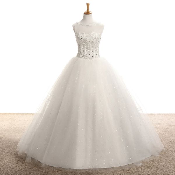 ball gown princess wedding dresses 2017 see through tulle princess bridal crystal shiny beads sequins low back sale, White
ball gown princess wedding dresses 2017 see through tulle princess bridal crystal shiny beads sequins low back sale, White