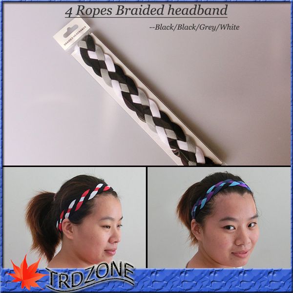 2016 black gray white braided elastic non slip headband, Silver
2016 black gray white braided elastic non slip headband, Silver
