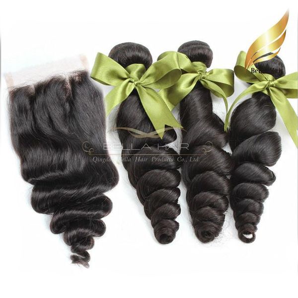 loose wave lace closure 3 part with malaysian human hair wefts extensions natural color 834 inch bella hair, Black
loose wave lace closure 3 part with malaysian human hair wefts extensions natural color 834 inch bella hair, Black