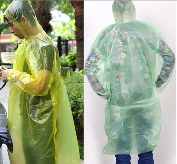 

wholesale- 2pcs disposable raincoat emergency waterproof hood poncho travel camping must rain coat ing