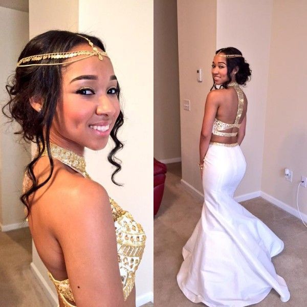 rachel allan mermaid prom dresses halter neck crystal beaded taffeta white and gold backless two pieces long formal evening gowns, Black
rachel allan mermaid prom dresses halter neck crystal beaded taffeta white and gold backless two pieces long formal evening gowns, Black