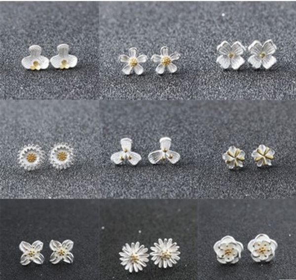 delicate womens flower stud earrings s925 sterling silver floral ear studs gifts for her stud earrings, Golden;silver
delicate womens flower stud earrings s925 sterling silver floral ear studs gifts for her stud earrings, Golden;silver