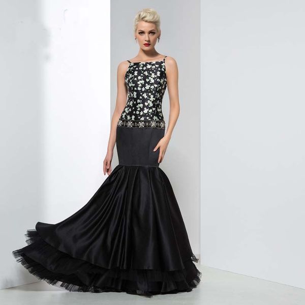 2019 Fashionable Black Print Mermaid Long Evening Dresses Sexy Beaded Crystal Spaghetti Strap Formal Backless Prom Party Gowns
2019 Fashionable Black Print Mermaid Long Evening Dresses Sexy Beaded Crystal Spaghetti Strap Formal Backless Prom Party Gowns