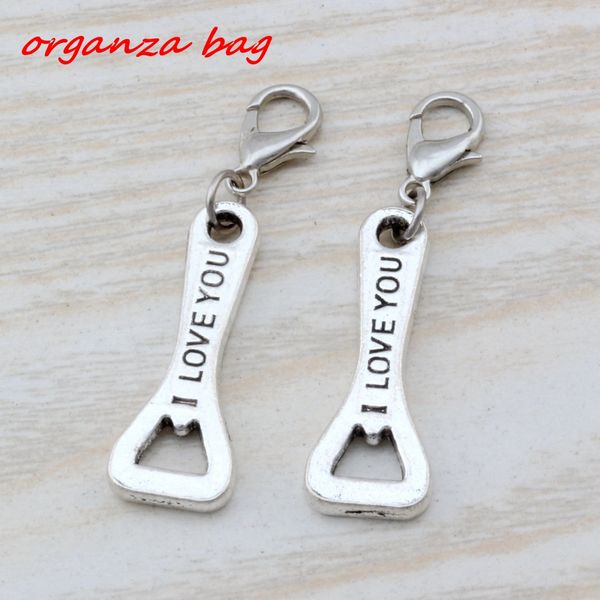 MIC .100pcs/ lot Dangle Ancient silver I Love you Bottle Opener Charm With lobster clasp Fit Charm Bracelets DIY Jewelry 10x41mm A-108b
MIC .100pcs/ lot Dangle Ancient silver I Love you Bottle Opener Charm With lobster clasp Fit Charm Bracelets DIY Jewelry 10x41mm A-108b