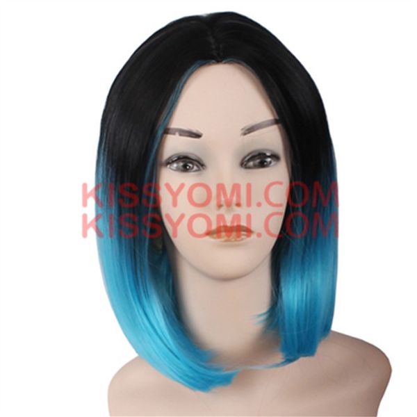 cosplay wig short bob hair wigs side bang wig for black ombre blue colorful women synthetic wig 
cosplay wig short bob hair wigs side bang wig for black ombre blue colorful women synthetic wig