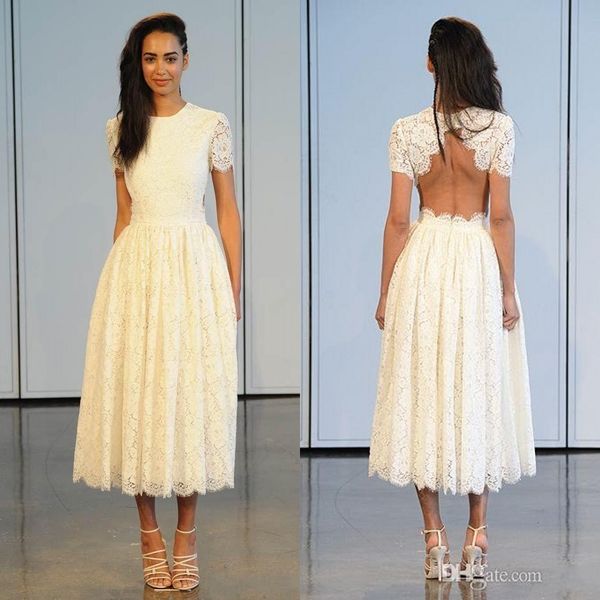 2020 bohemia full lace tea length wedding dresses high neck cap sleeves backless ivory summer beach bridal wedding plus size gowns ba2318
2020 bohemia full lace tea length wedding dresses high neck cap sleeves backless ivory summer beach bridal wedding plus size gowns ba2318