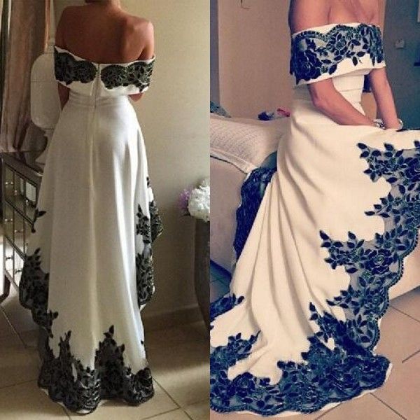 stunning hi low prom dress short front long back portrait neck vintage black lace appliques evening party gowns custom
stunning hi low prom dress short front long back portrait neck vintage black lace appliques evening party gowns custom