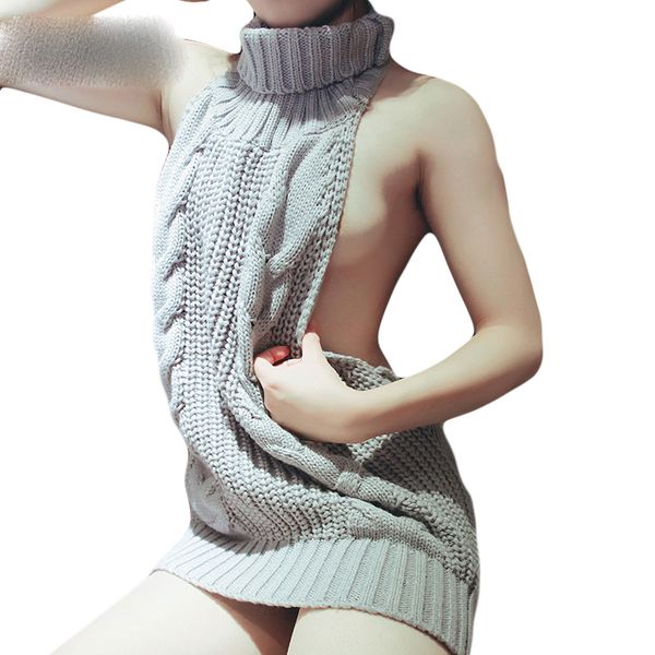 summer new turtleneck sleeveless long virgin killer sweater japanes knitted backless women sweaters and pullovers, White;black
summer new turtleneck sleeveless long virgin killer sweater japanes knitted backless women sweaters and pullovers, White;black