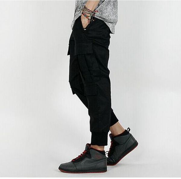 men's fashion trend of cultivate one's morality personality side stereoscopic pocket tooling feet nine minutes of pants / custom, Black
men's fashion trend of cultivate one's morality personality side stereoscopic pocket tooling feet nine minutes of pants / custom, Black