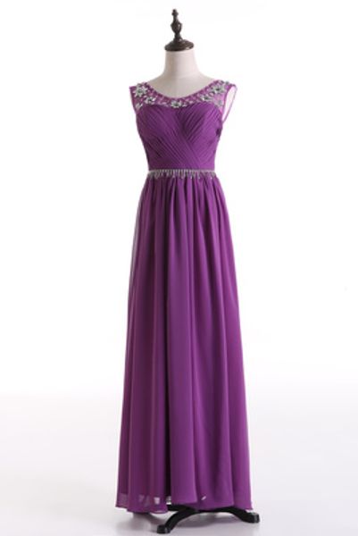 scoop neck beaded crystal long chiffon bridesmaid dress purple 2018 floor length party dress lace up back, White;pink
scoop neck beaded crystal long chiffon bridesmaid dress purple 2018 floor length party dress lace up back, White;pink