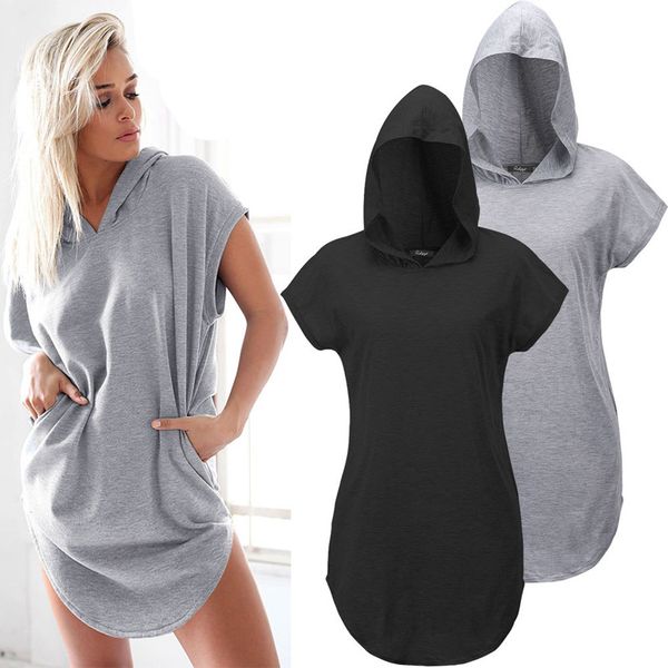 wholesale- summer women fashion short sleeve hooded tee shirt sweatshirt solid casual pullover tracksuit tops female plus size ks061, Black
wholesale- summer women fashion short sleeve hooded tee shirt sweatshirt solid casual pullover tracksuit tops female plus size ks061, Black