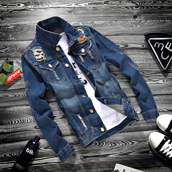 Fashion New Spring Autumn Distressed Ripped Casual Denim Teenager jacket Men Long Sleeve Hip Hop Shirt Youth Students Thin Coat
Fashion New Spring Autumn Distressed Ripped Casual Denim Teenager jacket Men Long Sleeve Hip Hop Shirt Youth Students Thin Coat