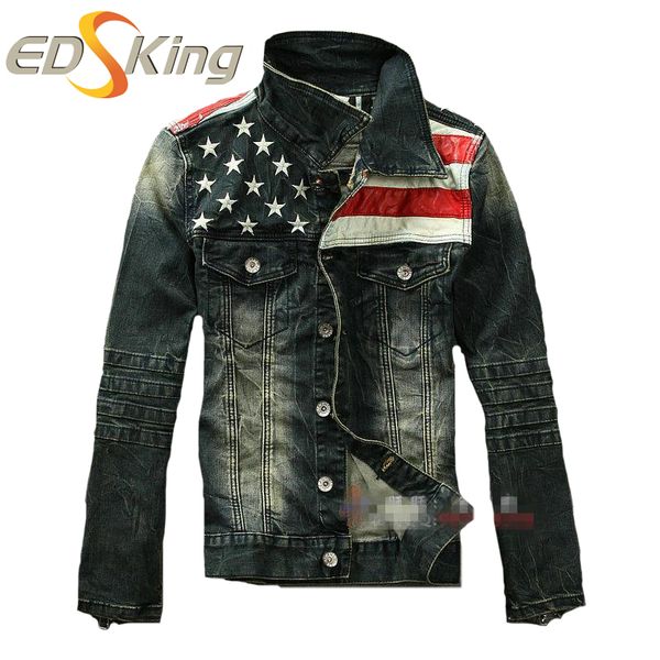 wholesale- new american flag jeans jacket for men fashion motorcycle jeans short jacket do old jeans denim coat, Black;brown
wholesale- new american flag jeans jacket for men fashion motorcycle jeans short jacket do old jeans denim coat, Black;brown