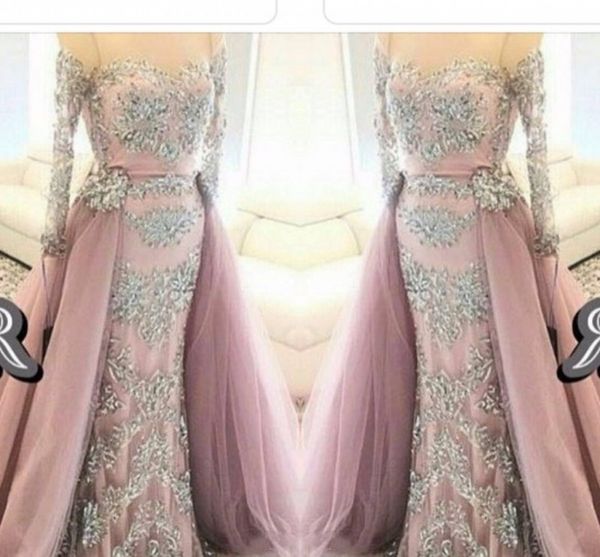 off shoulder arab see through long sleeve evening dresses overskirts 2016 long formal dress party prom gowns sweep train plus size, Black
off shoulder arab see through long sleeve evening dresses overskirts 2016 long formal dress party prom gowns sweep train plus size, Black