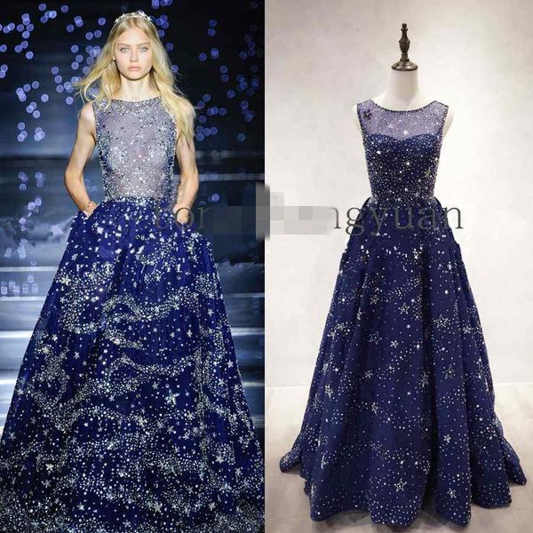 2019 zuhair murad evening gowns sparkly beaded crystal a line navy blue special occasion dresses small star celebrty gown custom made, Black;red
2019 zuhair murad evening gowns sparkly beaded crystal a line navy blue special occasion dresses small star celebrty gown custom made, Black;red