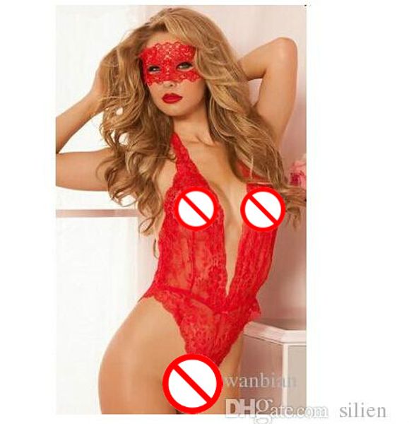 new women lace lingerie babysuit teddy underwear perspective deep v neck halter costumes ing, Red;black
new women lace lingerie babysuit teddy underwear perspective deep v neck halter costumes ing, Red;black