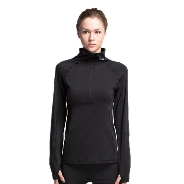 wholesale-quick dry yoga long sleeve yoga shirt jogging running solid black zipper stand collar fitness clothing for women sportwear, White;red
wholesale-quick dry yoga long sleeve yoga shirt jogging running solid black zipper stand collar fitness clothing for women sportwear, White;red
