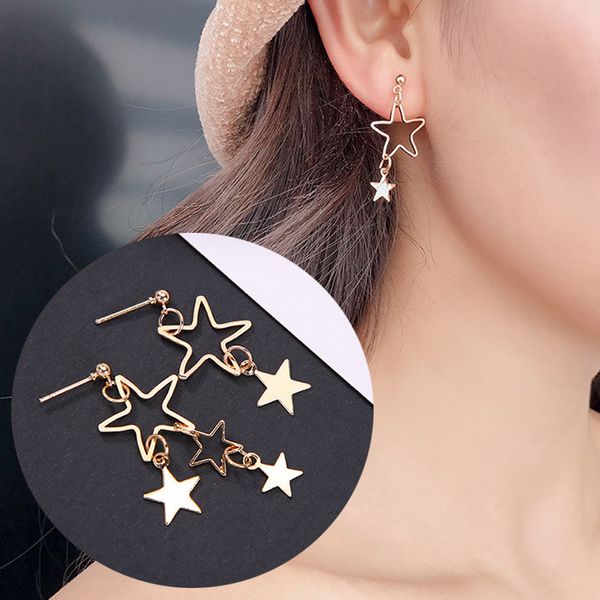 creative fashion alloy dangle earrings silver gold hollow earrings stainless steel 316l pentagram stars asymmetric earrings for women
creative fashion alloy dangle earrings silver gold hollow earrings stainless steel 316l pentagram stars asymmetric earrings for women