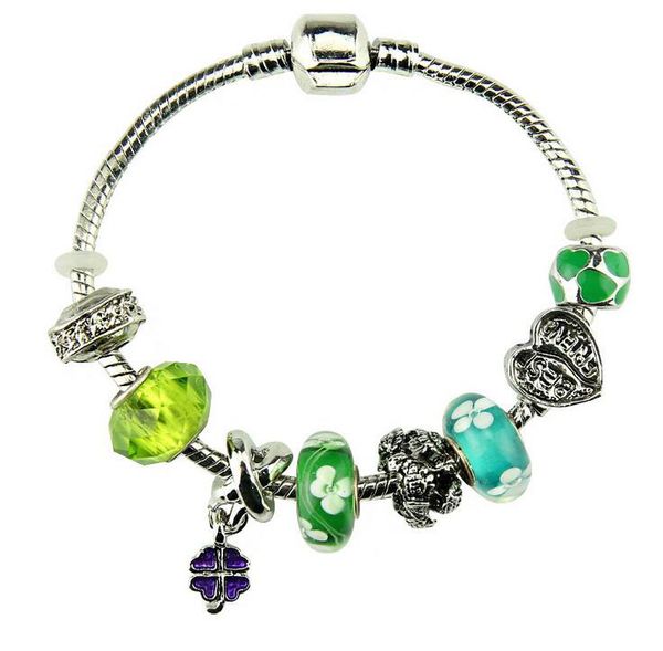 green beaded crystal clover bracelets bracelet fit european diy charms beads 2016 october style in stock, Golden;silver
green beaded crystal clover bracelets bracelet fit european diy charms beads 2016 october style in stock, Golden;silver