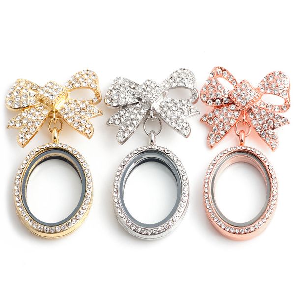 white k rose gold bowknot round circle memory floating charm locket alloy + crystal rhinestone pendant necklace diy jewelry, Silver
white k rose gold bowknot round circle memory floating charm locket alloy + crystal rhinestone pendant necklace diy jewelry, Silver