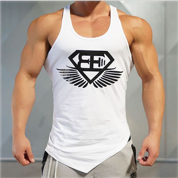 

wholesale-2016 years the gym vest men stringer loa bodybuilding muscle sport shirt vest cotton sweatshirt body engineers plus size, White;black