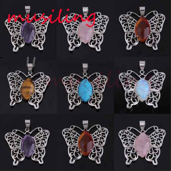 butterfly pendant neckace chain natural stone reiki pendulum jewelry for women silver plated chain charms fashion jewelry mix order
butterfly pendant neckace chain natural stone reiki pendulum jewelry for women silver plated chain charms fashion jewelry mix order