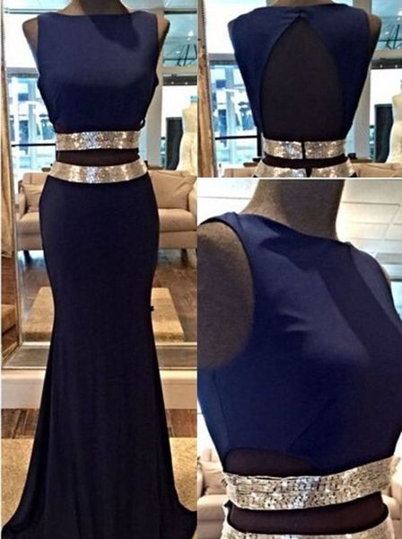 navy blue two piece prom dresses 2016 custom made sweep train back hollow real picture formal evening gowns vestidos de festa, Black
navy blue two piece prom dresses 2016 custom made sweep train back hollow real picture formal evening gowns vestidos de festa, Black