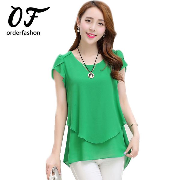 wholesale-2016 summer plus size women chiffon blouses shirt o neck short sleeve double irregular solid fashion casual lady women blusa, White
wholesale-2016 summer plus size women chiffon blouses shirt o neck short sleeve double irregular solid fashion casual lady women blusa, White